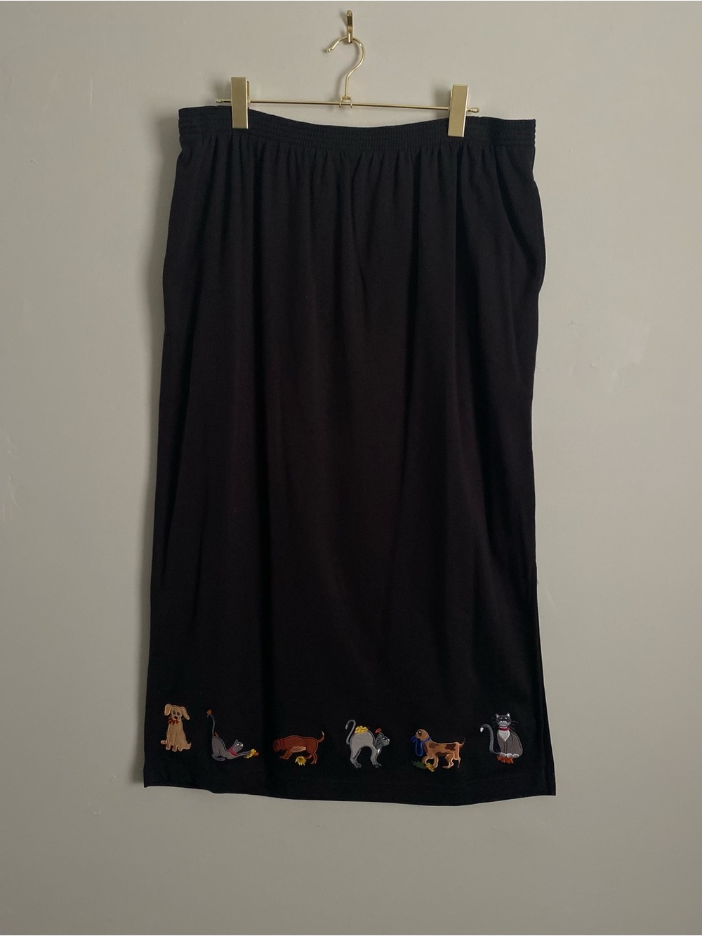 Bechamel Playful Pets Skirt XL NWT Vintage 90's Artsy Whimsical Kitsch Teacher